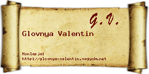 Glovnya Valentin névjegykártya